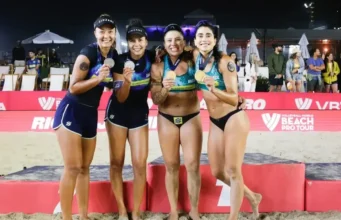 Carol Solberg e Rebecca vencem final brasileira e levam título da etapa Elite do Circuito Mundial no Rio imagens incluindo carol e rebecca celebrando vitória